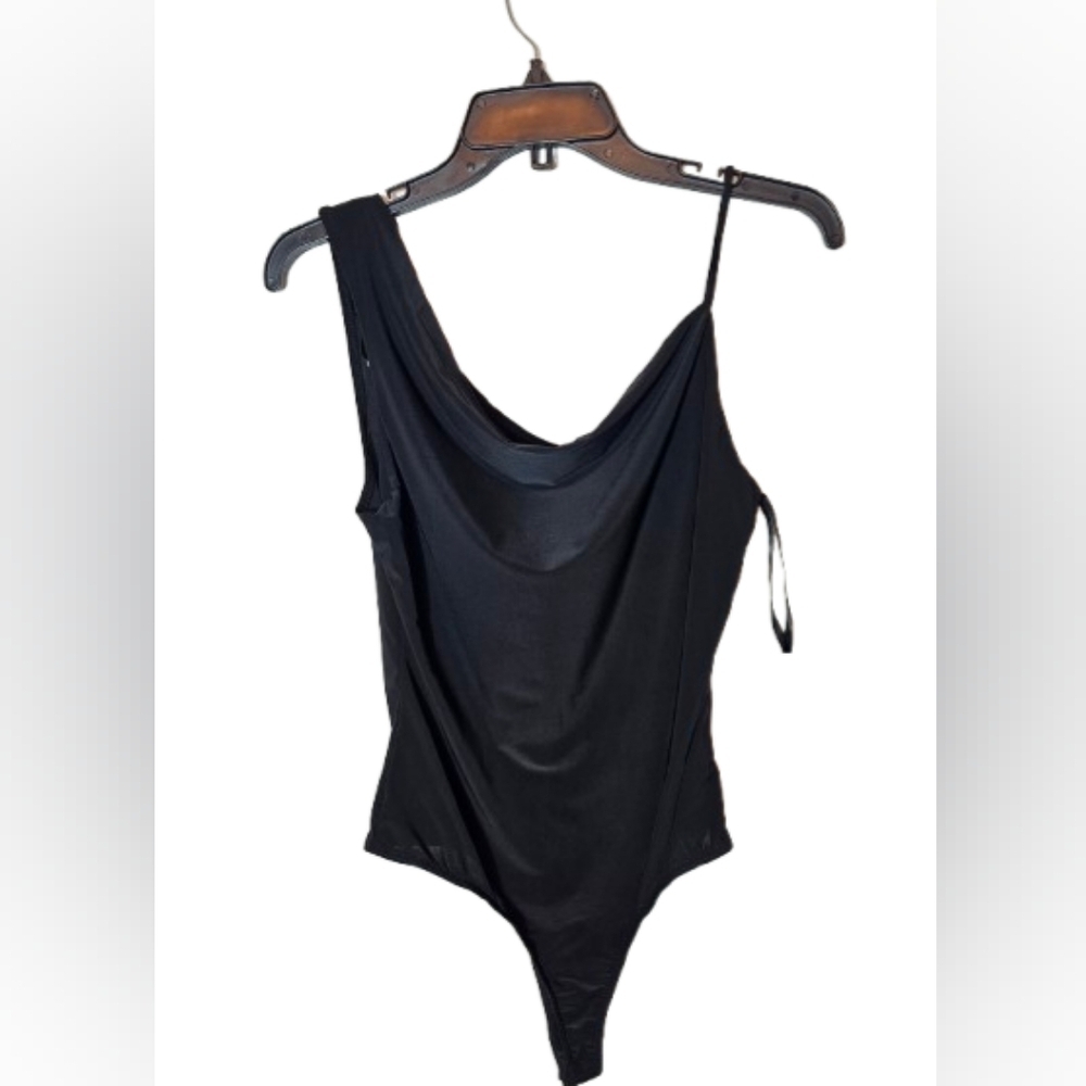 21 Saints Polyester & Spandex Blend Black Bodysuit Women's Size Large NWT